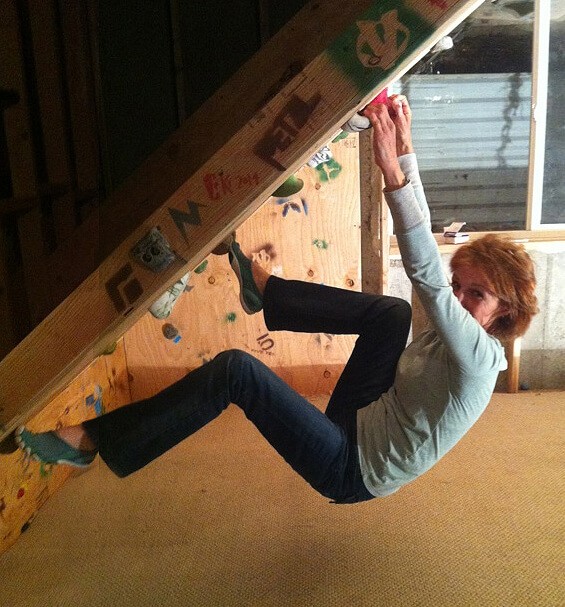 Playing on my G-daughter's Climbing Wall