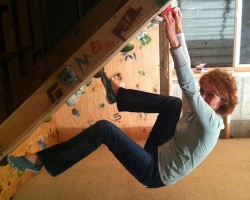 Playing on my G-daughter's Climbing Wall